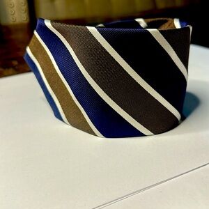 Nigel’s Drape Clothing Brown/Navy diagonal stripe neck tie